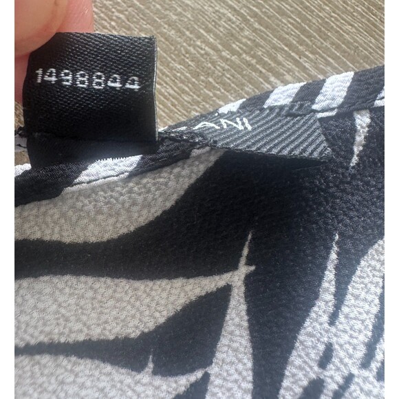 Mario Serrani Italy Womens Swim Coverup L Tropical Black White Quality V-Neck - Picture 8 of 8